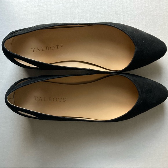 Talbots black suede 1/2” block heel size 6M made in brazil genuine leather upper - Picture 2 of 9